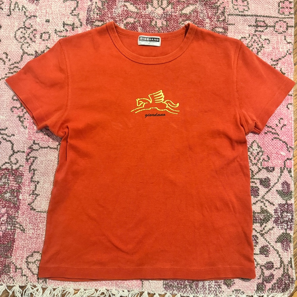 Vintage Giordano Orange T-Shirt - size Small